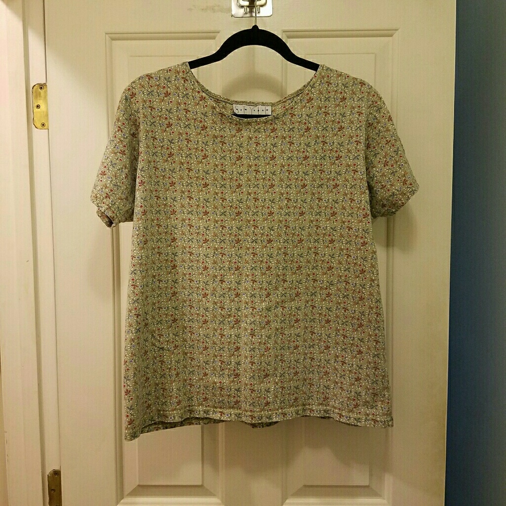 Cute Floral Short Sleeve Tee Shirt